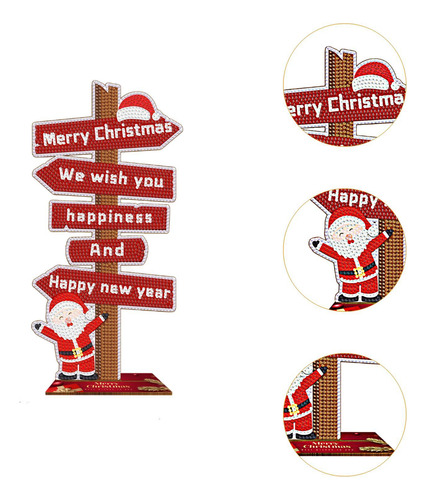 Letrero De Madera Navideño, Adorno 14,5 Cm X 29 Cm Rojo