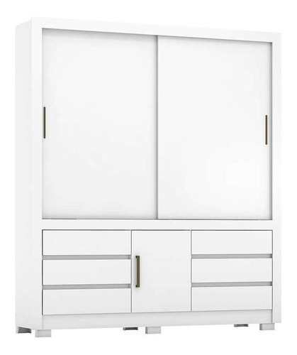 Guarda-roupa Casal Arbo Flex 3 Pt 6 Gv Branco E Rosa