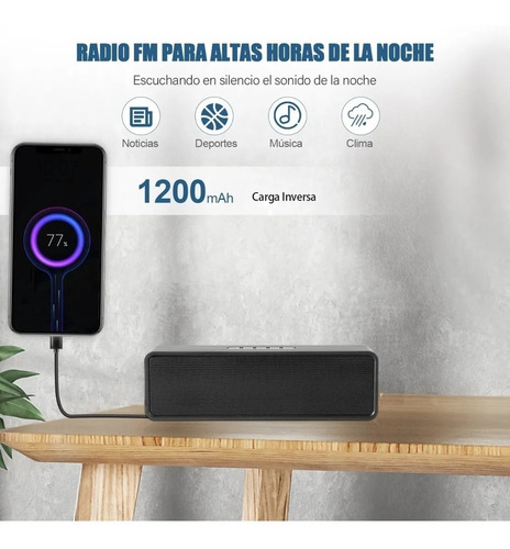 Imagen 4 de 10 de Bocina Bluetooth 5.0 Portátil Altavoces Portátiles Duales