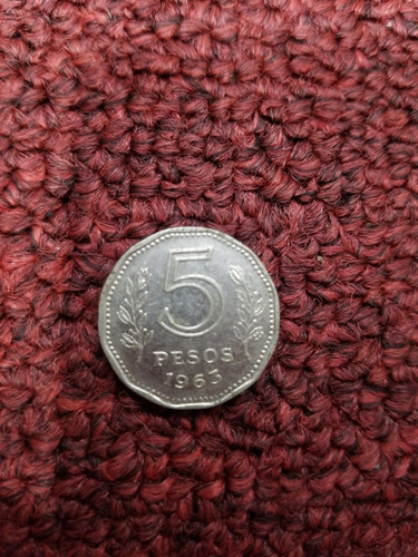 Moneda De Argentina - 5 Pesos - 1963