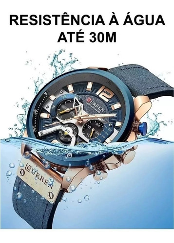 Relógio Masculino Curren Original Couro + Entrega 24hrs