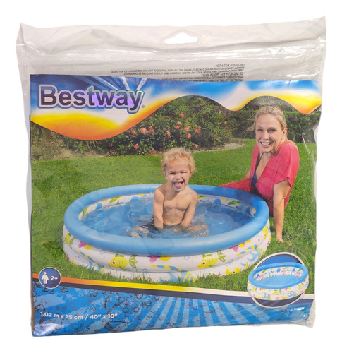 Piscina Inflable Redonda Niños Marino 102cm Bestway