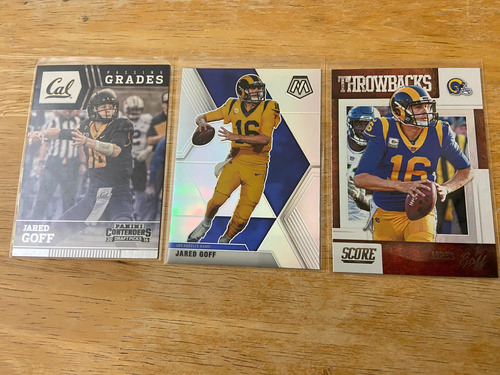 Jared Goff 3 Tarjetas Qb Rams Mosaic Prizm Grades Throwbacks