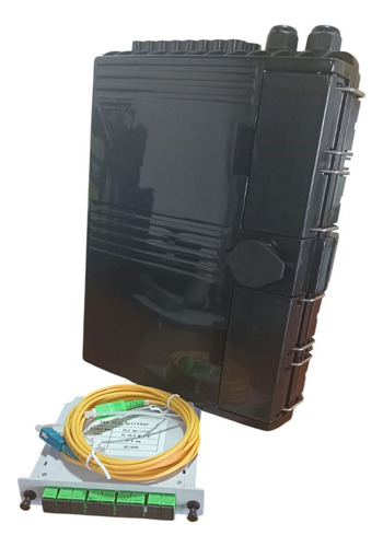 Caja Nap Fibra Óptica 2+16 Splitter Cass 1x8 Sc/apc X 3u Negro