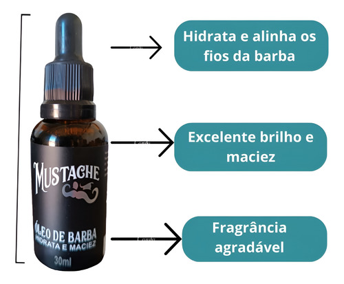 Óleo Para Barba Mustache Ferrari Black 30ml Kit 5 Un 0630941062807