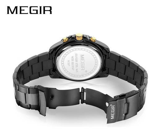 Reloj Pulsera Megir 2227 Con Correa De Acero Inoxidable Color Plateado