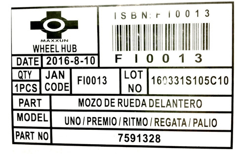 Cubo Mozo Delantero Fiat Tempra Fiat 147 Siena 1.3 1.4 Uno