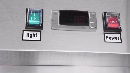Heladera Exhibidora Vertical Gastronomica Acero Inox 600 Lts Color Gris