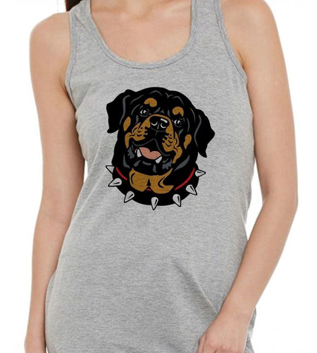 Musculosa Rottweiler Feliz Con Collar M2