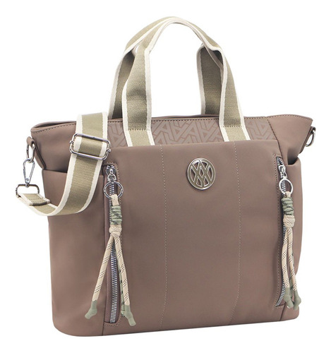 Cartera Shopper Amayra Pu Urbano Tendencia Diseño Color Visón C26552