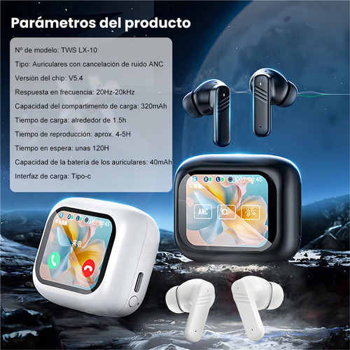 Led Auricular Bluetooth Dual Ancenc Con Cancelación De Ruido