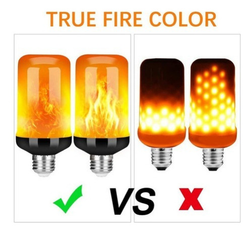 E26 Base 4 Modos Led Efecto Llama Bombilla De Luz De Fuego,