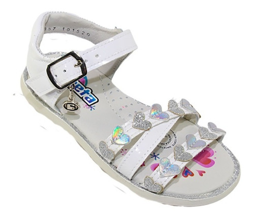 Sandalias Casuales Coqueta Blanco Niña Piel 101520d