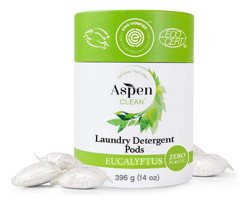Cápsulas De Lavanderia De Eucalipto Da Aspenclean, Pacote No
