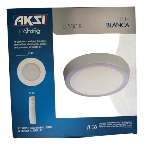 Lampara Sobreponer Panel Led 24w Luz Blanca Fria 6500°k