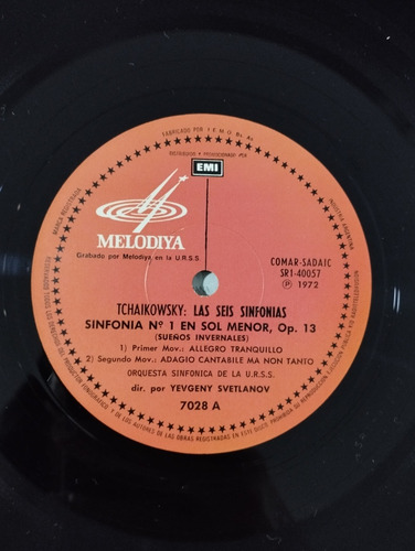 Juego De 6 Discos Vinilo Sinfónica De Tchaikovsky Con Caja (Usado)
