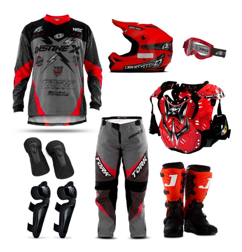 Kit De Roupa Motocross Trilha Masculina Feminina Completo