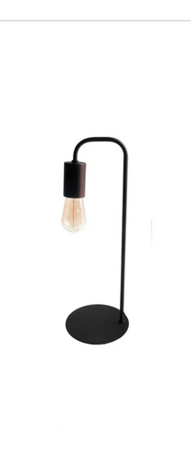 Imagen 1 de 8 de Velador Nordico Industrial Imola Bl - Ng C/ Lamp Led Pera 8w