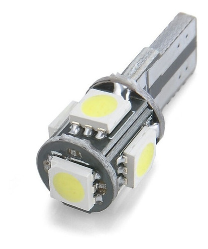 Lampara Led T10 Canbus Libre De Error 5 Smd Blanco W5w Cuña