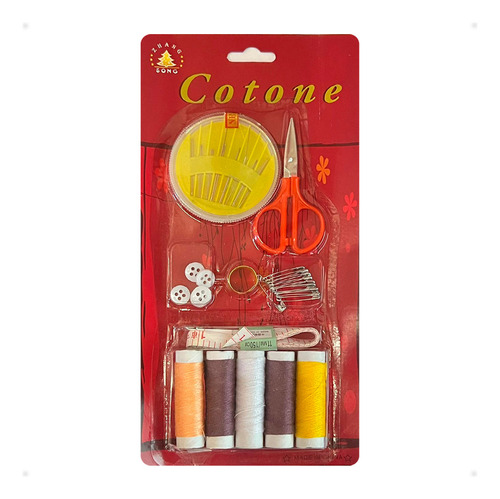 Set De Costura Hilos De Colores Agujas Tijerita Centímetro X 11 Piezas Arreglos - Otec
