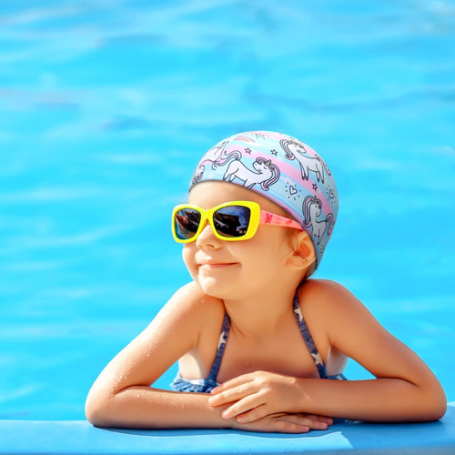 3 Gorro Natacion Para Niño Pequeño Impermeable Dibujo