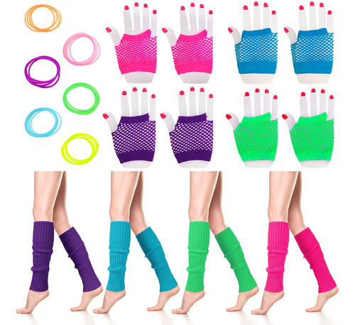 Accesorios De Vestuario Satinior 80s Neon Para Mujer, 40 Pie
