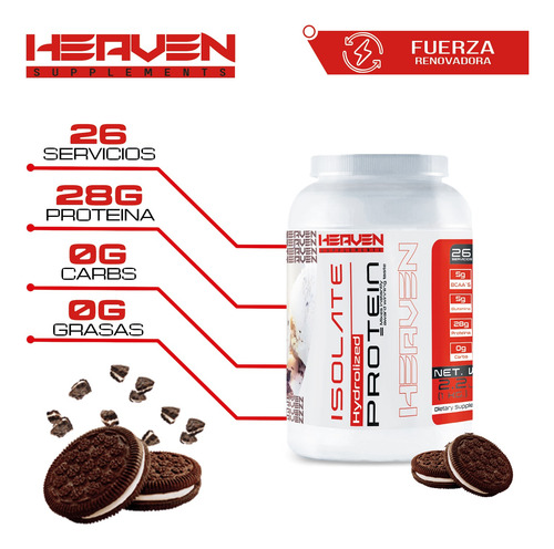Proteína Hidrolizada Heaven 1kg Varios Sabores Galleta