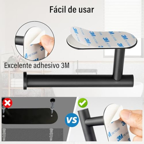 2pcs Porta Rollos Papel De Baño,instalación Sin Taladros