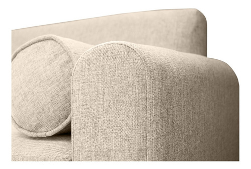 Sofá Meli 3 Cuerpos Chenille Tipo Lino Beige