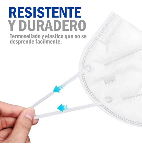 Imagen 5 de 10 de Cubrebocas Kn95 Certificado Mascarilla Tapaboca 100 Piezas