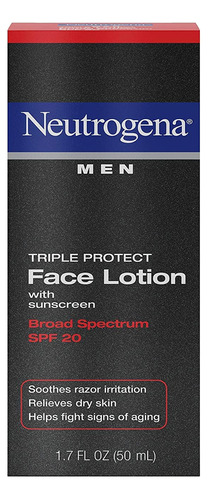 Loción Facial Neutrogena Men, Con Triple Protección Y Pro.