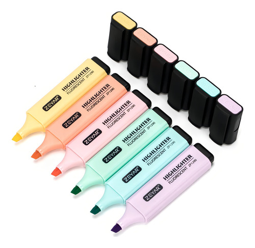 Zeyar Rotulador Punta Cincel Colores Pastel, Certificado Ap