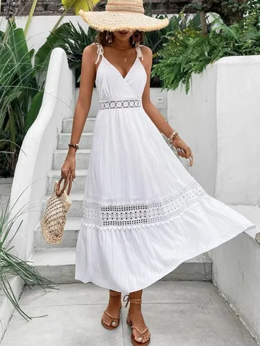 Vestidos blancos playeros largos hot sale