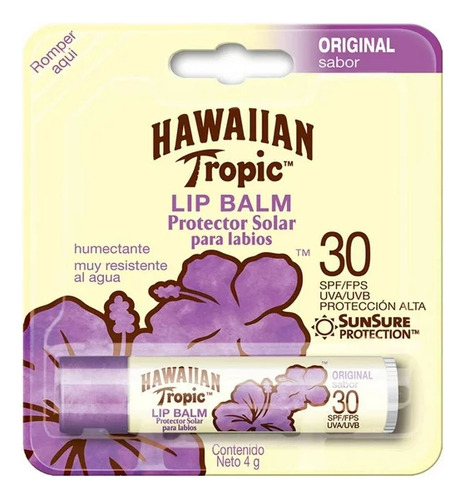 Protector Solar Labios Hawaiian Tropic Sabor Original