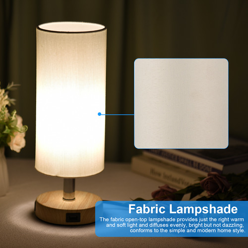 Lámpara De Mesa, Mesita De Noche Con Lámpara, Lámpara Blanca