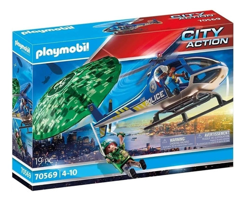 Playmobil 70569 Helicoptero Paracaídas City Action Premium