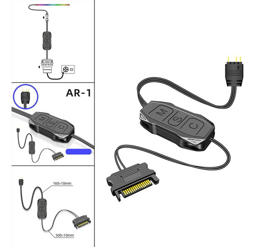 . Controlador Argb De 5v, Botón De 3 Pines, Fuente De