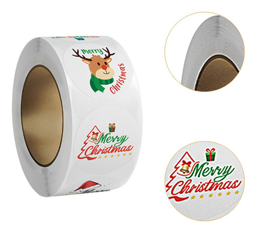 4 Rollo De Pegatinas Navideñas, Etiquetas Estilo C