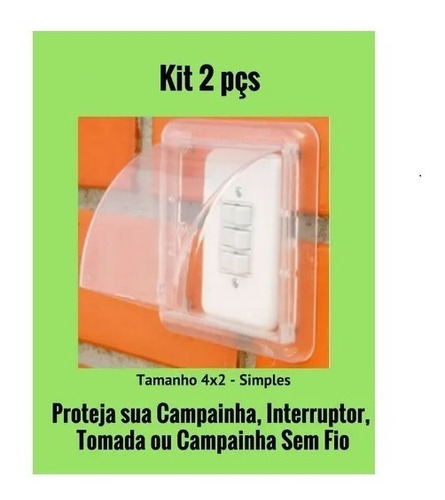 Protetor Chuva Para Interruptor Campainha Externa Kit 2p 4x2