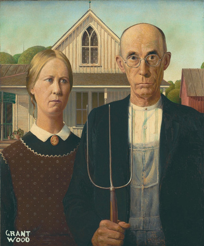 Cuadro Decorativo American Gothic Listo Para Colgar