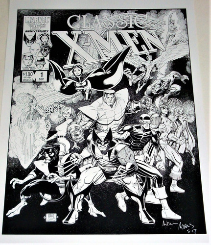 Litografia De X-men Firmada Por Arthur Adams -con Foto