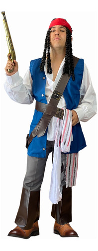 Disfraz Jack Sparrow Hombre | Disfraz Piratas Del Caribe | Disfraz Pirata Halloween