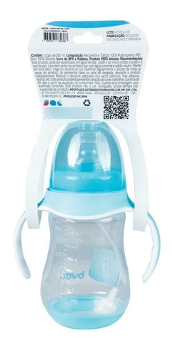 Copo Bebe 6+ Transição 250 Ml Buba Sucos Água Azul 08238