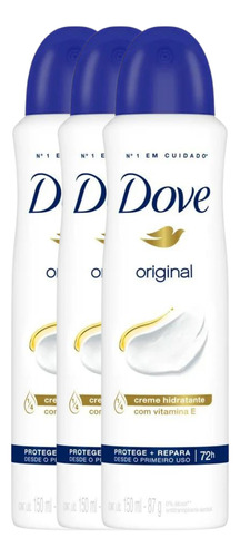 Kit 3 Desodorante Dove Feminino Original 72h 150ml