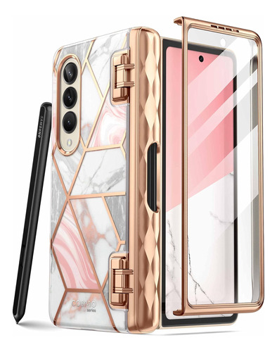 Funda I-blason Con Porta Pluma Para Galaxy Z Fold 4 Marble