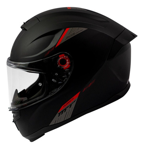 Casco Moto Mt Hummer Solid Negro Mate + Mica Negra De Regalo