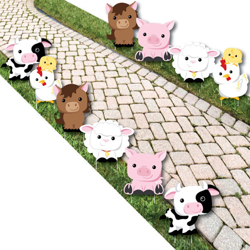 Animal Granja  Decoracion Cesped Jardin Para Baby Shower O