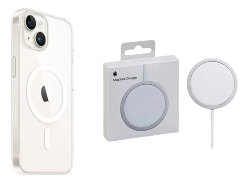 Funda Magsafe Para Iphone + Cargador Magsafe Transparente 15
