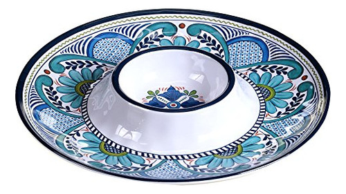 Enchufe Tazan Talavera Melamina De 14,5 Pulgadas, Multicolor