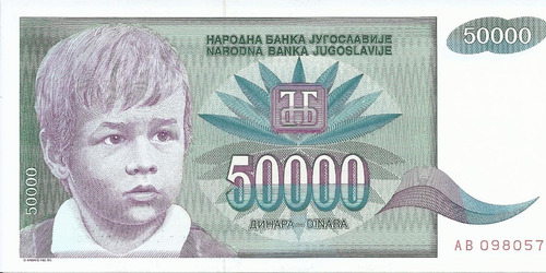 Imagen 1 de 2 de Yugoslavia 50000 Dinara 1992